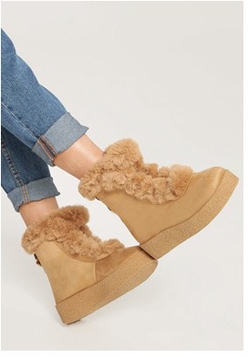 Joella camel női platform cipő