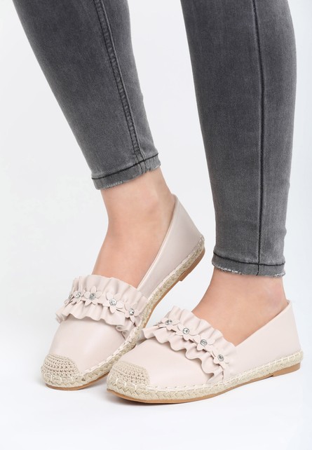 Paletones bézs női espadrilles