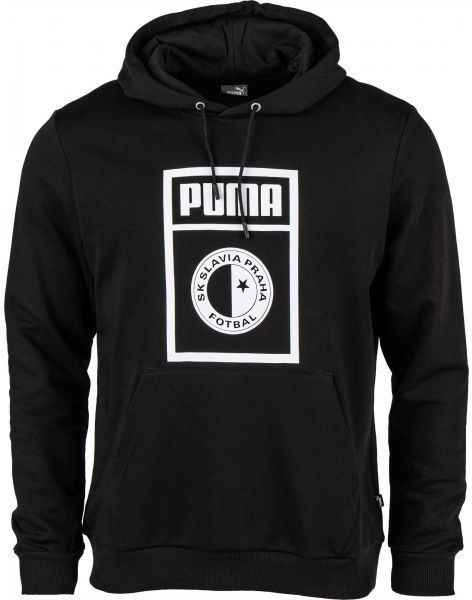 Puma SLAVIA PRAGUE GRAPHIC HOODY Férfi pulóver, fekete, méret