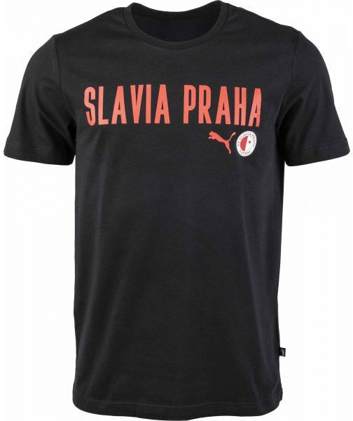 Puma Slavia Prague Graphic Tee DBLU Férfi póló, fekete, méret