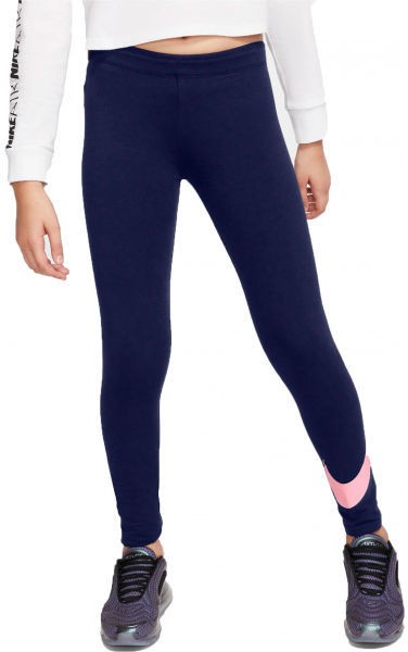 Nike NSW FAVORITES SWSH Legging lányoknak, sötétkék, méret