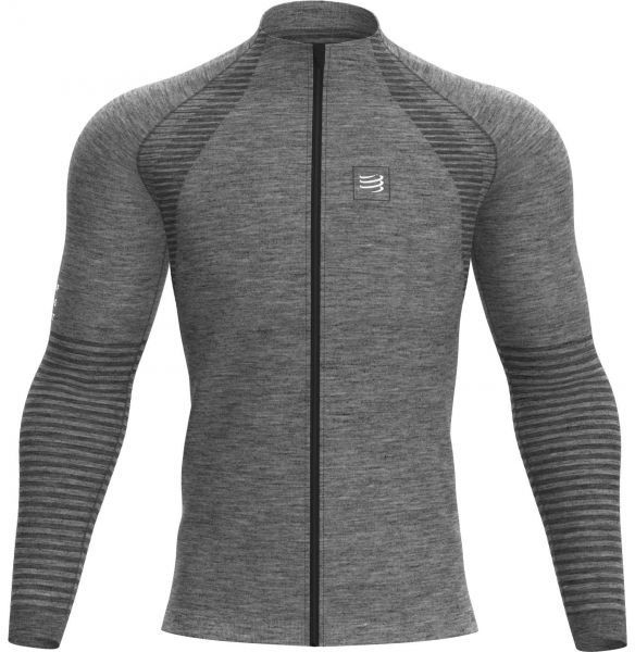 Compressport SEAMLESS ZIP SWEATSHIRT Férfi pulóver, szürke, méret