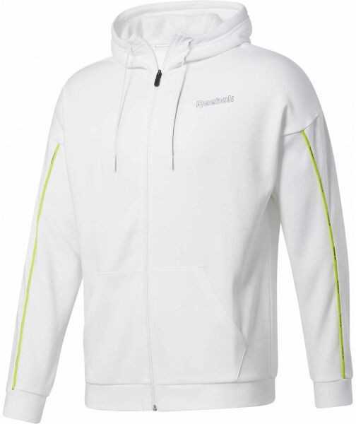 Reebok TRAINING ESSENTIALS PIPING FZ HOODIE Férfi pulóver, fehér, méret