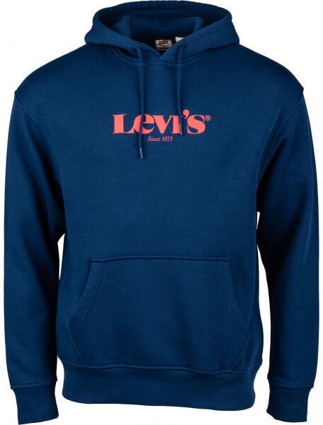 Levi's® T3 RELAXD GRAPHIC HOODIE Férfi pulóver, sötétkék, méret