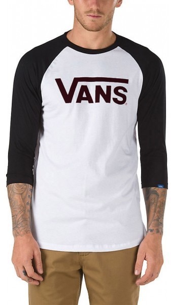 Vans CLASSIC RAGLAN Férfi póló, fehér, méret