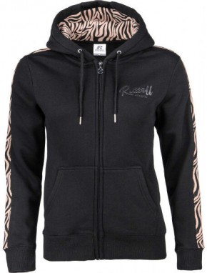 Russell Athletic ZIP THROUGH HOODY Női pulóver, fekete, méret galéria