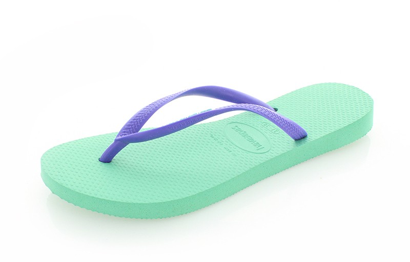 Menta-lila papucs Havaianas Slim Logo