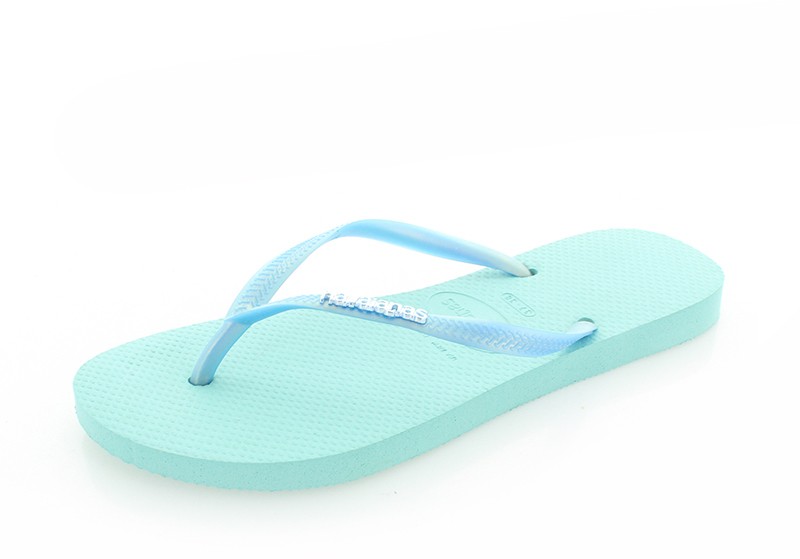 Világoskék papucs Havaianas Slim Logo Metallic