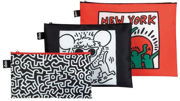 Három részes kozmetikai táska Keith Haring New York Zip Pockets