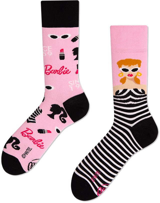 Rózsaszín-fekete zokni Barbie