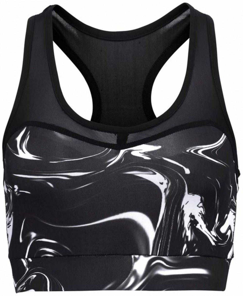 LASCANA ACTIVE Sport top 'Black Marble'  fekete / fehér