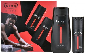 STR8 Red Code - dezodor spray 150 ml + tusfürdő 250 ml galéria