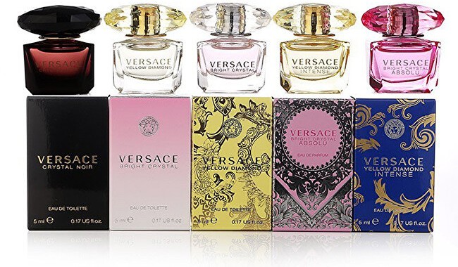 Versace miniatűr készlet - EDT 3 x 5 ml + EDP 2 x 5 ml