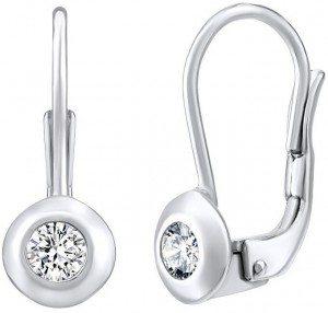 Silvego Csillogó ezüst fülbevalók átlátszó Swarovski Zirconia kővel  SILVEGO31442w galéria