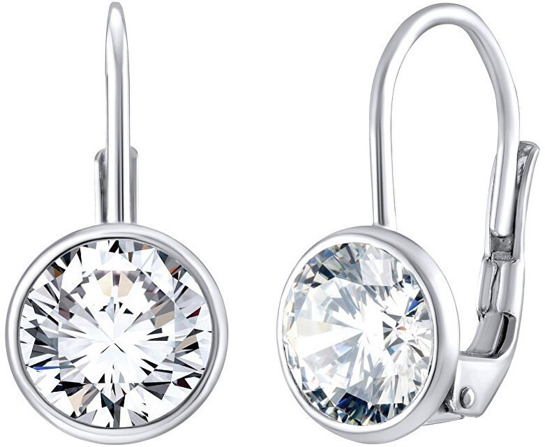 Silvego Elegáns ezüst fülbevalók átlátszó Swarovski cirkónium kővel SILVEGOB70607S