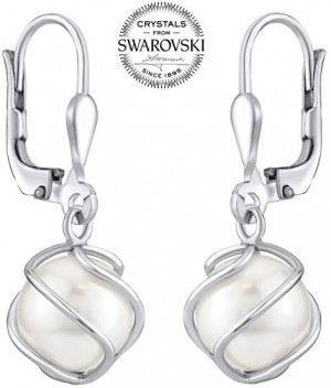 Silvego Elegáns lógó fülbevalók Swarovski® gyönggyel SILVEGOBP31644 galéria