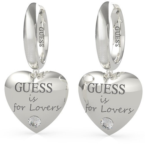 Guess Karika acél fülbevaló szívekkel Guess is for Lovers UBE70110
