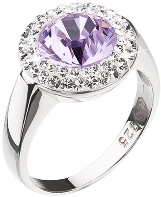 Evolution Group Ezüst gyűrű lila Swarovski kristállyal 35026,3 58 mm