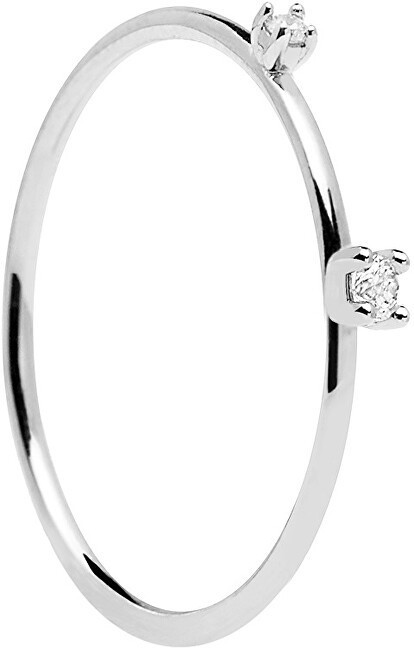 PDPAOLA KITA Silver AN02-126 ezüstgyűrű fekete cirkóniumkövekkel 53 mm