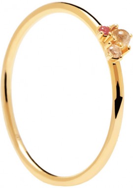 PDPAOLA Romantikus aranyozott ezüst gyűrű ROSÉ BLUSH AN01-192 56 mm galéria