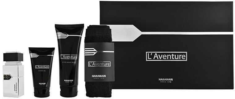 Al Haramain L´Aventure - EDP 30 ml + 150 ml tusolózselé + borotválkozás utáni balzsam 100 ml  + törölköző