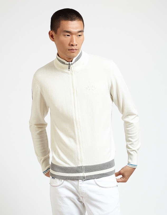 Pulóver La Martina Man Tricot Full Zip Gg.12