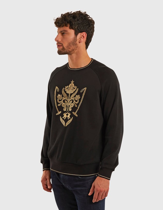 Melegítő Felső La Martina Fleece Crew Neck Cotton Fl