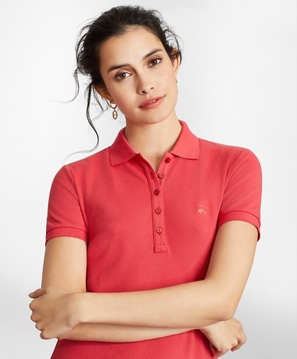 Póló Brooks Brothers Knt Polo Ctn Ss Pink