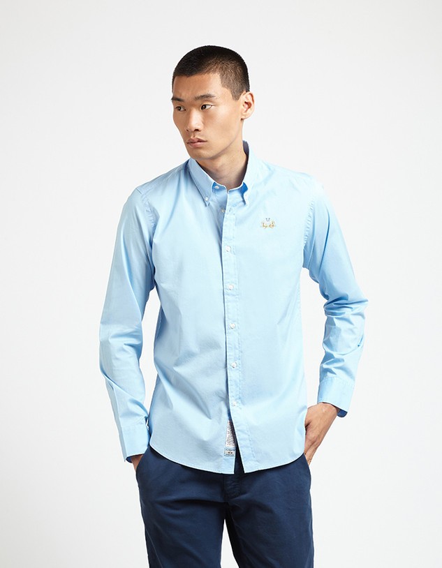 Ing La Martina Man Shirt L/S Poplin Stretch