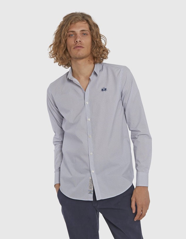 Ing La Martina Man L/S Shirt Poplin Printed