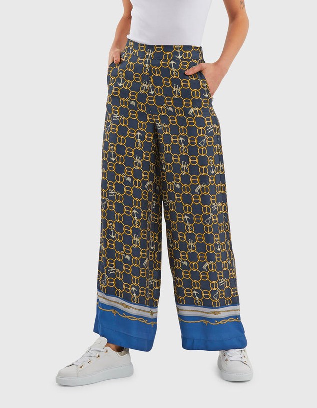 Nadrág La Martina Woman Chains Printed Pant