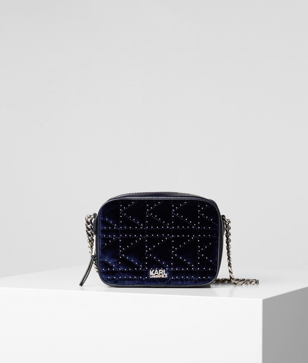 Retikül Karl Lagerfeld K/Kuilted Studs Cam Bag Velvet