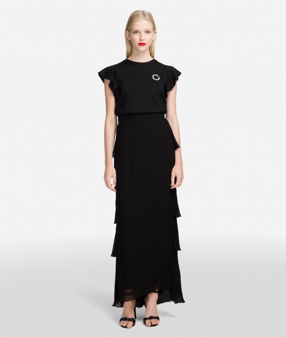 Szoknya Karl Lagerfeld Layered Ggt Maxi Skirt