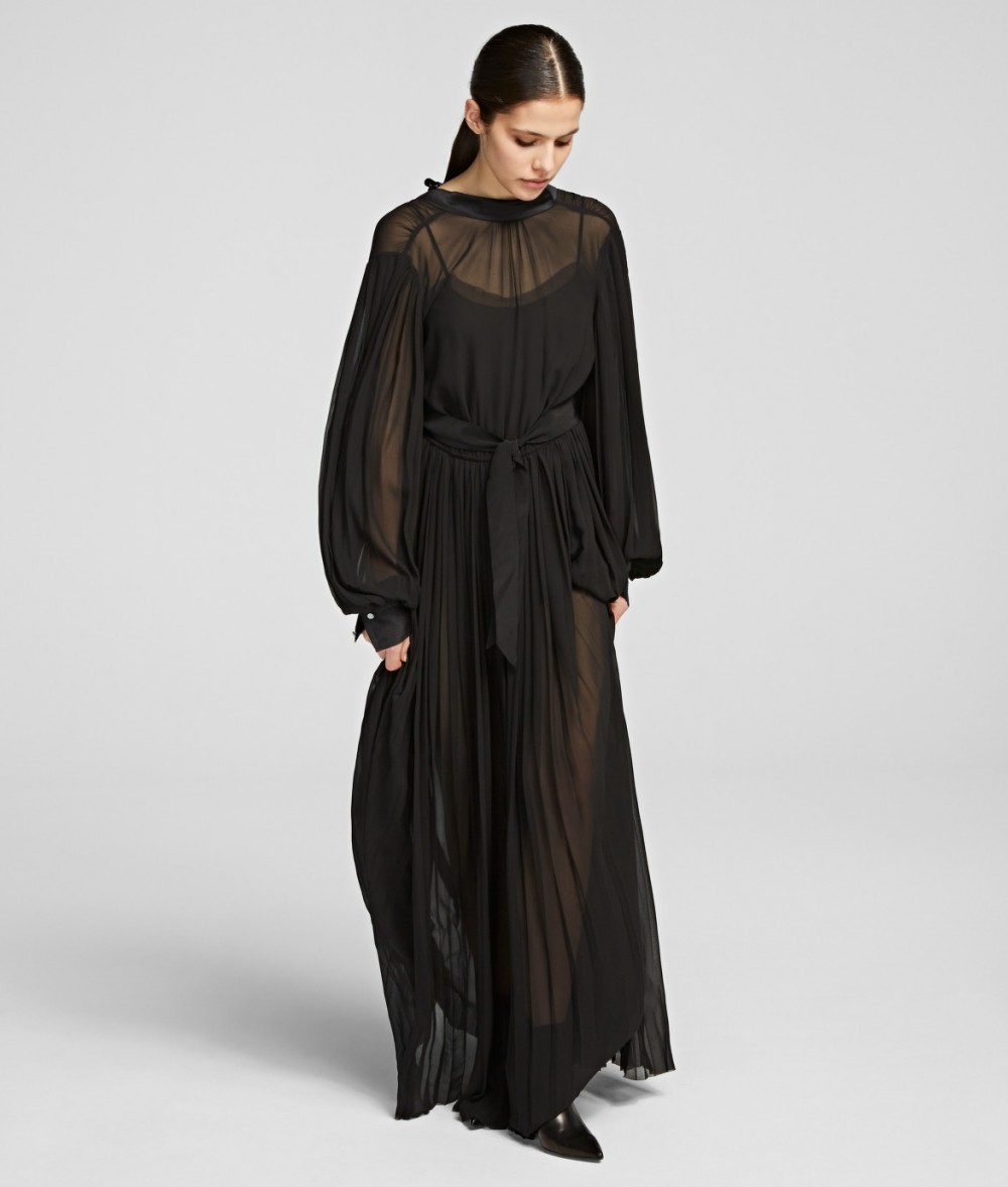 Ruha Karl Lagerfeld Pleated Maxi Shirt Dress