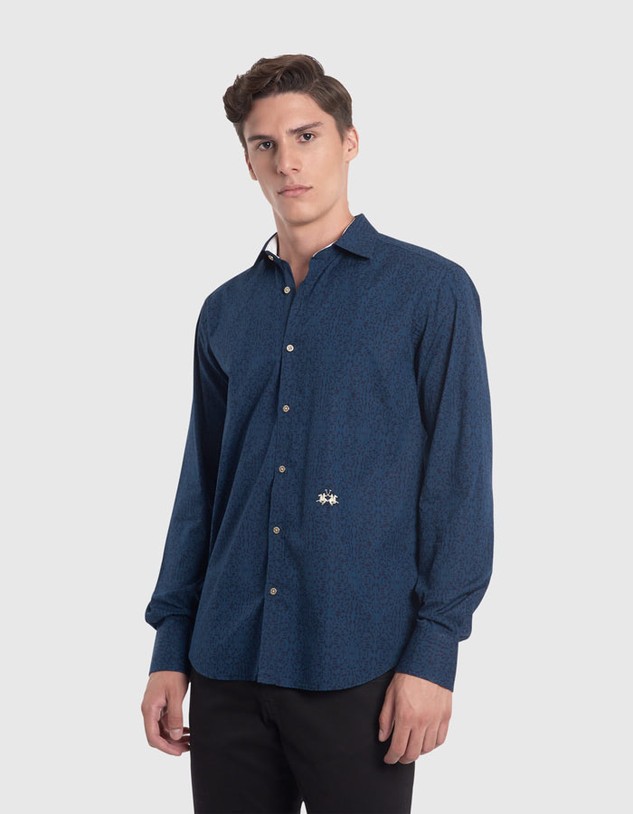 Ing La Martina Man Shirt L/S Allover Printed