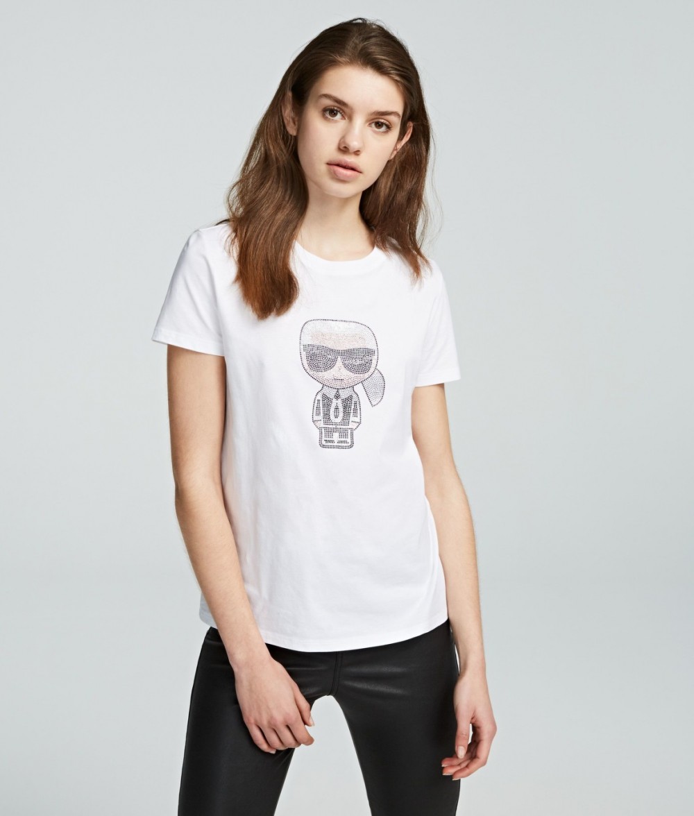 Póló Karl Lagerfeld Ikonik Rhinestone Karl T-Shirt