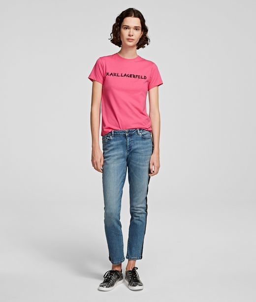 Farmer Karl Lagerfeld Girlfriend Denim Pants W/ Tape