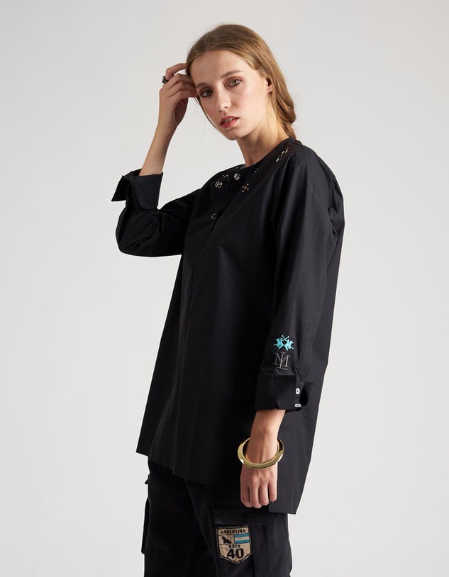 Blúz La Martina Woman Shirt L/S Silky Poplin