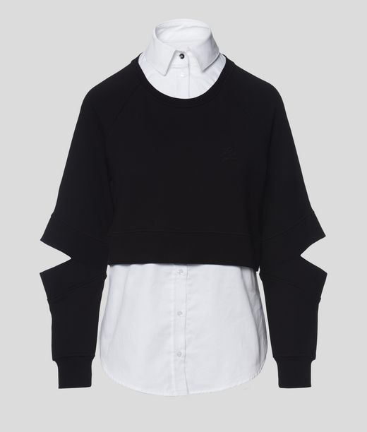 Melegítő Felső Karl Lagerfeld Double Layer Fabric Mix Sweat