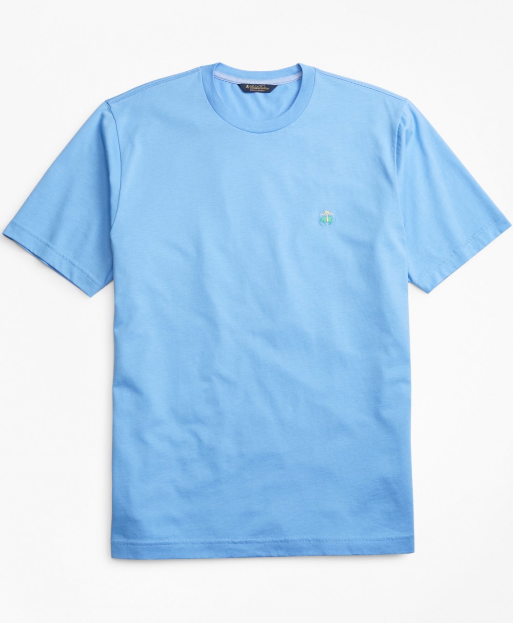 Póló Brooks Brothers Knt Ml Supima T-Shirt Cornflower Blue