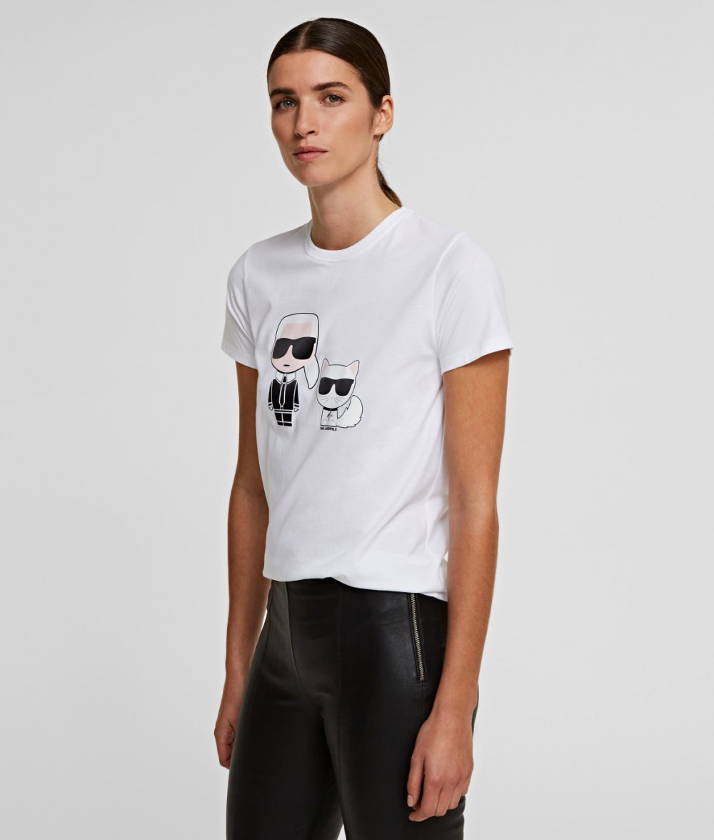 Póló Karl Lagerfeld Ikonik Karl & Choupette Tee