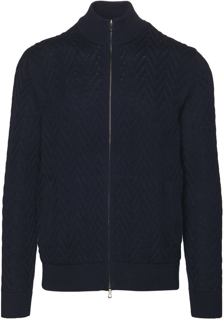 Kardigán Brooks Brothers Swt Ml Chevron Full Zip Navy Blazer