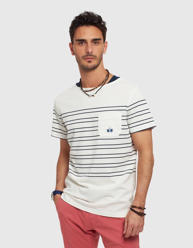 Póló La Martina Man T Shirt S/S Striped Piquet