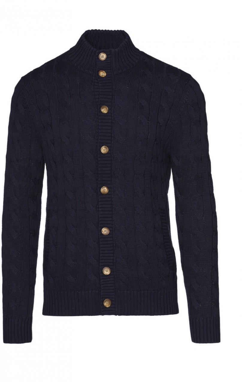 Kardigán Brooks Brothers Swt Ml Bttn Mock Neck Cardi Navy Blazer